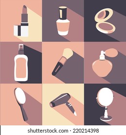 Beautiful Makeup Icon Set