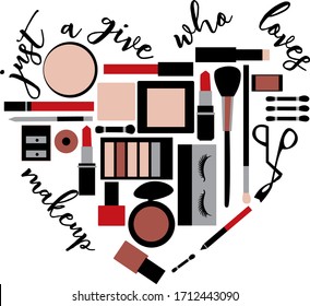 beautiful makeup tools design illustration