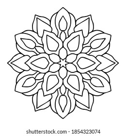 Beautiful mandala art black white line decoration for coloring pages collection