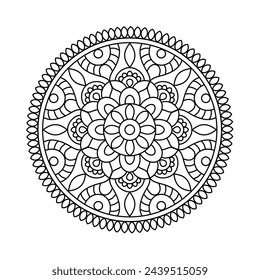 beautiful mandala art for coloring book, Vector Mandala design for henna and tattoo design
