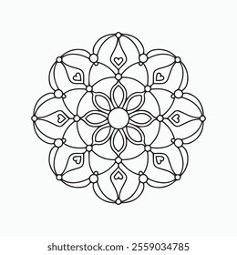 beautiful mandala art for coloring book design vector illustration