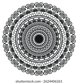 schöne Mandala-Kunst, Vektor-Mandala-Design einzeln auf weißem Hintergrund