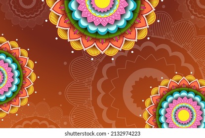 Hermosa ilustración de plantilla de fondo de mandala
