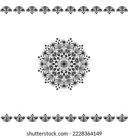 Beautiful mandala black vector floral style