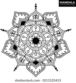 Beautiful mandala. Black and white.