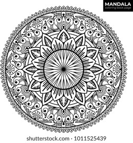 Beautiful mandala. Black and white.