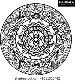 Beautiful mandala. Black and white.