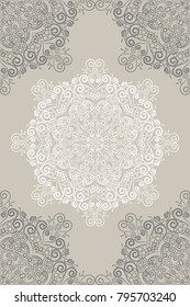 Beautiful mandala card. Wedding, invitation elegant card. Vector illustration. 