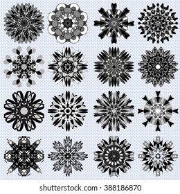 beautiful mandala collection of monochrome symbol