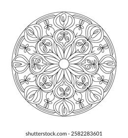 a beautiful mandala colouring page 