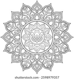Beautiful mandala colouring page victor style 