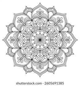Beautiful mandala colouring page victor style