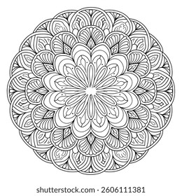 Beautiful mandala colouring page victor style