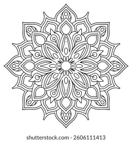 Beautiful mandala colouring page victor style