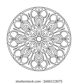 Beautiful mandala colouring page victor style