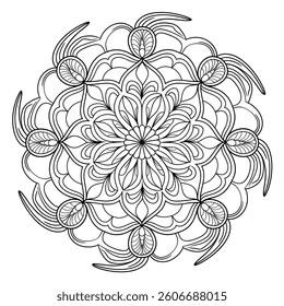 Beautiful mandala colouring page victor style