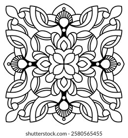 beautiful mandala design for adults and kids coloring book, creative mandala art for logo, wall art, henna design
