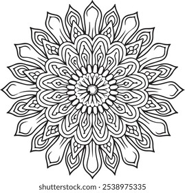 Beautiful Mandala Design black and whoite .