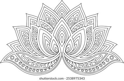 Bela Mandala Design preto e branco .