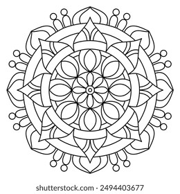 beautiful mandala design with clean lines for coloring book, mandala design for adults coloring book
