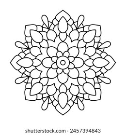 beautiful mandala design for coloring book, yoga logo design and henna design, mandala art for adults and kids coloring book
