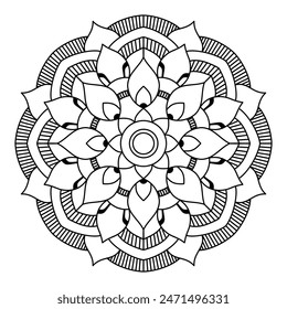 beautiful mandala design for coloring book, tattoo design
