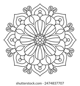 beautiful mandala design for coloring book, tattoo design, wall art, simple mandala art
