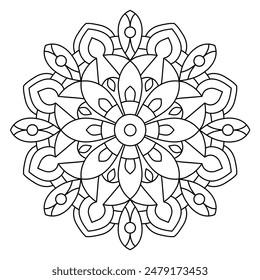 beautiful mandala design for coloring book, tattoo and henna design, creative mandala art
