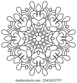 beautiful mandala design for coloring book page, relaxing mandala art for henna design, wall art
