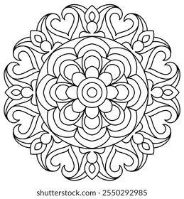belo design de mandala para colorir página do livro, arte criativa de mandala para arte de parede, design de hena
