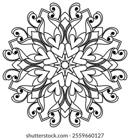 beautiful mandala design for coloring book, mandala art for henna and tattoo design
