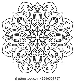 beautiful mandala design for coloring book page , creative mandala art for wall art
