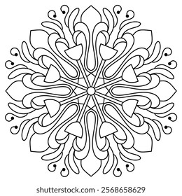 beautiful mandala design for coloring book page , creative mandala art for wall art
