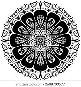 Beautiful mandala design for coloring book. Art on the wall. Decorative pattern in oriental style.