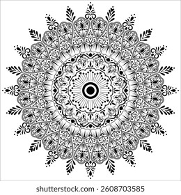 Beautiful mandala design for coloring book. Art on the wall. Decorative pattern in oriental style.