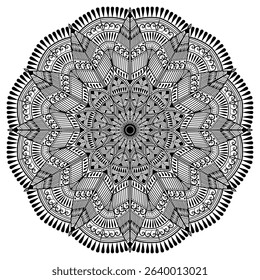 Beautiful mandala design for coloring book. Oriental Mandala vector. Mandala Coloring book line art vector illustration.