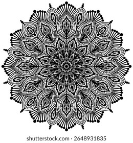 Beautiful mandala design for coloring book. Oriental Mandala vector. Mandala Coloring book line art vector illustration.