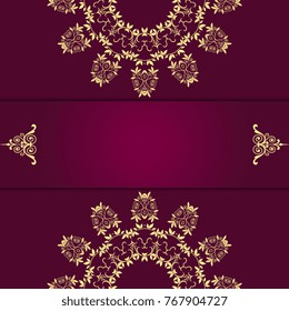 Beautiful mandala design on background. Greeting card. Decorative card. Template for your design. Vector illustration