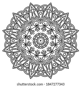 Beautiful mandala design on white background. Vector illustration.