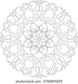 Hermoso diseño de mandala en dos colores