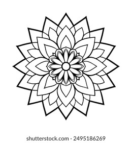 Hermoso Arte vectorial de diseño mandala negro y blanco forro