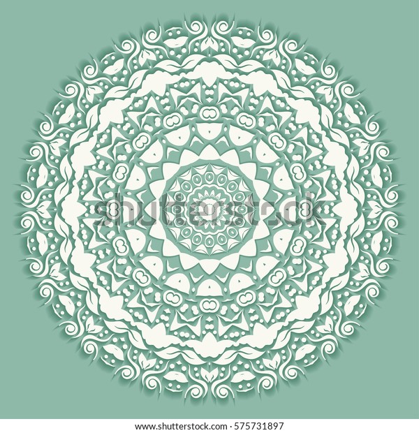 Download Beautiful Mandala Flower 3d Round Ornament Stock Vector Royalty Free 575731897