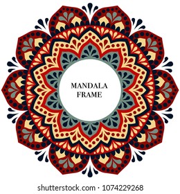 Beautiful mandala frame with space for youe text