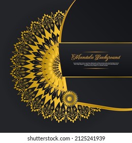 beautiful mandala with gold color for design