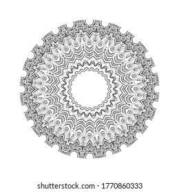 Beautiful mandala isolated on white background. Design Coloring book page antistress. Vector illustration mandala for mehndi,tattoo, decor, henna, postcard, cover. Yoga template.