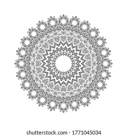 Beautiful mandala isolated on white background. Design Coloring book page antistress. Vector illustration mandala for mehndi,tattoo, decor, henna, postcard, cover. Yoga template.