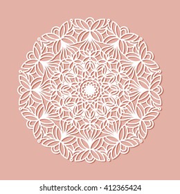 Beautiful mandala lace ornament for cards or invitations. Mandala round element. Vector illustration