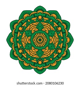 Beautiful Mandala Leaf Circle Ornament Decorative Elements Vector