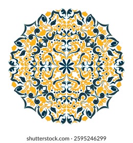 Beautiful mandala ornament with intricate Moroccan-style details, perfect for decorative, cultural, and art designs.