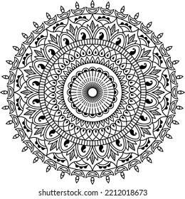 Beautiful mandala outline design rangoli
